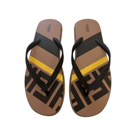 fendi flip-flops men's|Fendi denim slides.